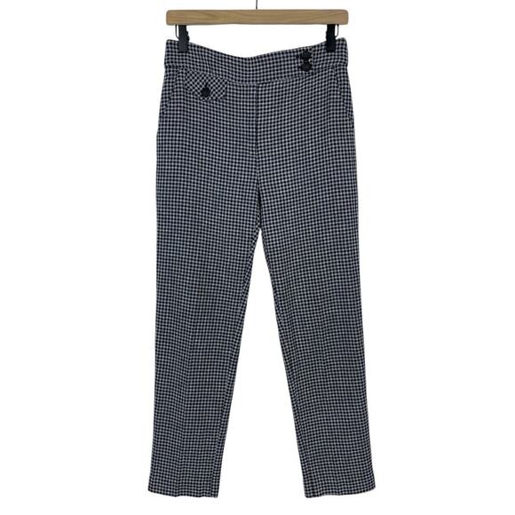 Veronica Beard Renzo Trouser Plaid Pants Blue Black White Size 2 Classy Career - Picture 1 of 16